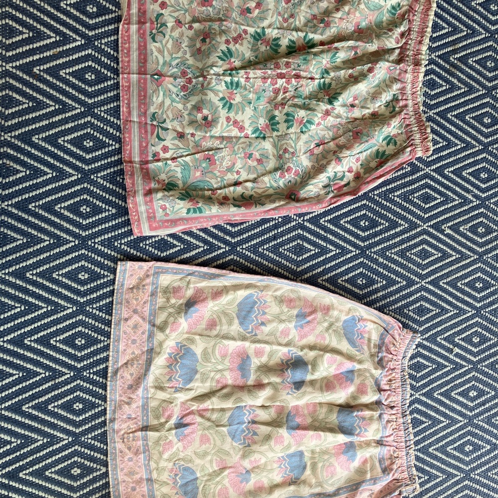 Two Patterned Canio Skirts-Printed floral pattern, handmade, 100% cotton